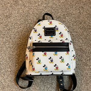 Disney Parks Loungefly Mickey Mouse White Backpack